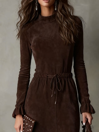 Anna | Robe midi élégante en daim